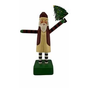 K. C. Norris Vintage Santa Claus Wooden craved Cypress